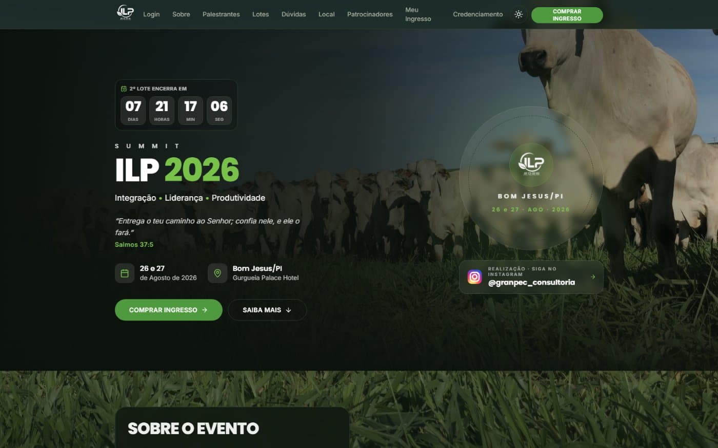 Tela do projeto Summit ILP 2026