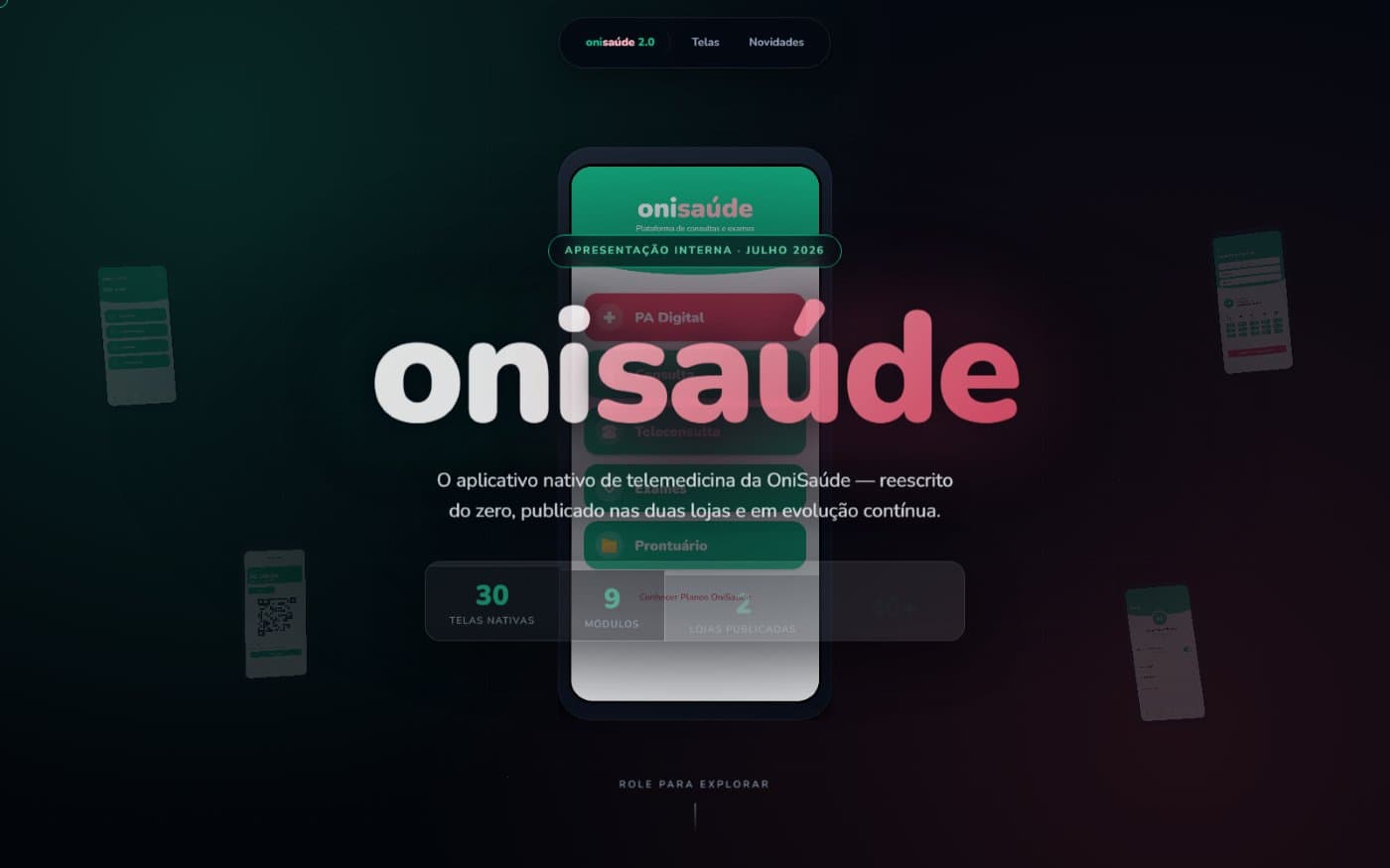 Tela do projeto OniSaúde 2.0